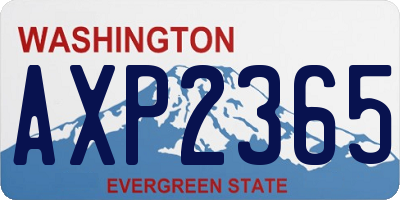 WA license plate AXP2365