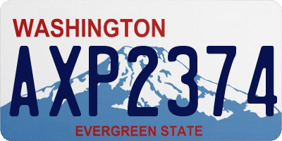 WA license plate AXP2374