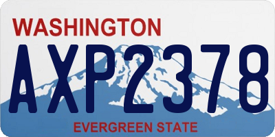 WA license plate AXP2378