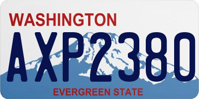 WA license plate AXP2380