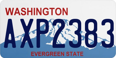 WA license plate AXP2383