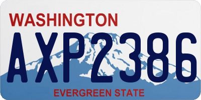 WA license plate AXP2386