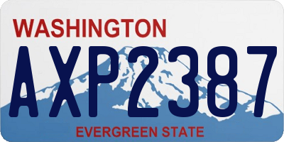 WA license plate AXP2387