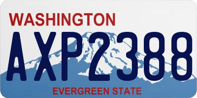 WA license plate AXP2388