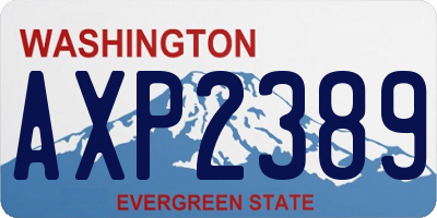 WA license plate AXP2389