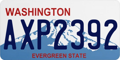 WA license plate AXP2392