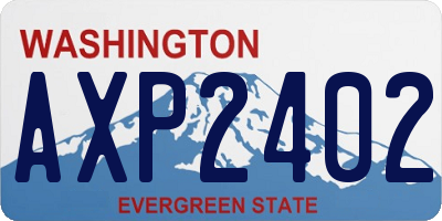 WA license plate AXP2402