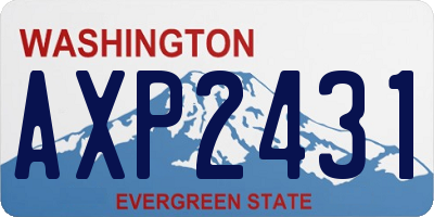 WA license plate AXP2431