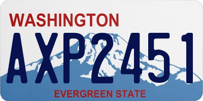 WA license plate AXP2451