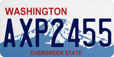 WA license plate AXP2455