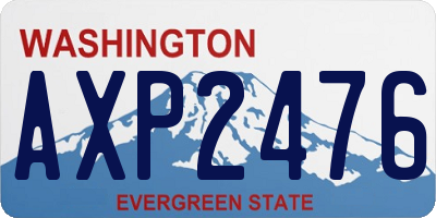 WA license plate AXP2476