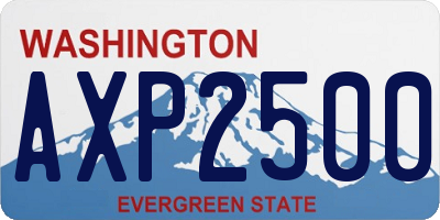WA license plate AXP2500