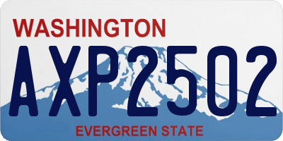 WA license plate AXP2502