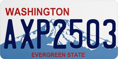 WA license plate AXP2503