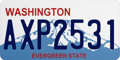 WA license plate AXP2531