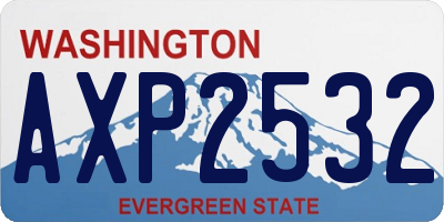 WA license plate AXP2532