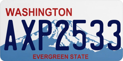 WA license plate AXP2533