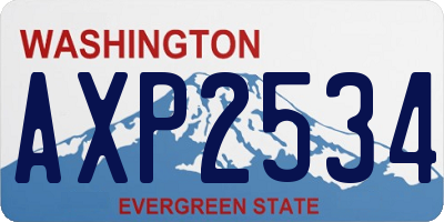 WA license plate AXP2534