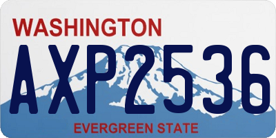 WA license plate AXP2536