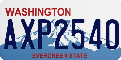 WA license plate AXP2540