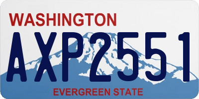 WA license plate AXP2551