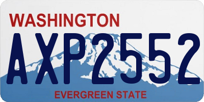 WA license plate AXP2552