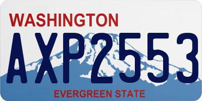 WA license plate AXP2553