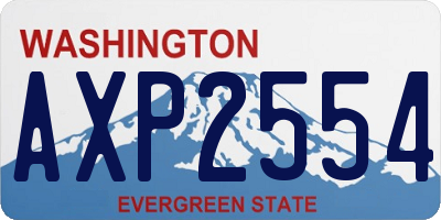 WA license plate AXP2554