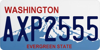 WA license plate AXP2555