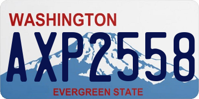 WA license plate AXP2558