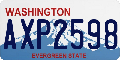 WA license plate AXP2598