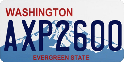 WA license plate AXP2600