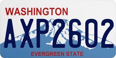WA license plate AXP2602