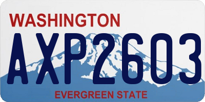WA license plate AXP2603