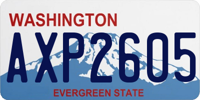 WA license plate AXP2605
