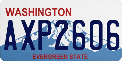 WA license plate AXP2606