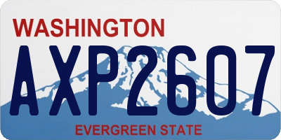 WA license plate AXP2607