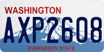 WA license plate AXP2608