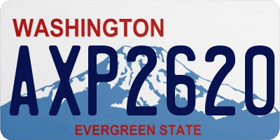 WA license plate AXP2620