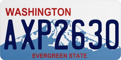 WA license plate AXP2630
