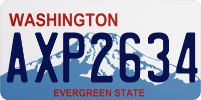 WA license plate AXP2634