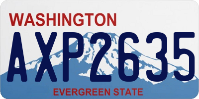 WA license plate AXP2635
