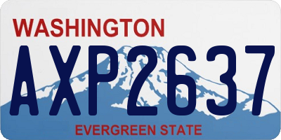 WA license plate AXP2637