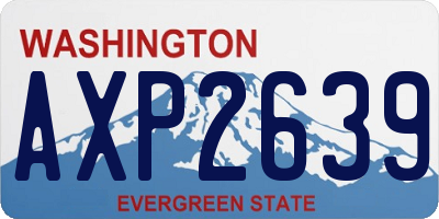 WA license plate AXP2639