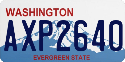WA license plate AXP2640