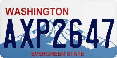 WA license plate AXP2647