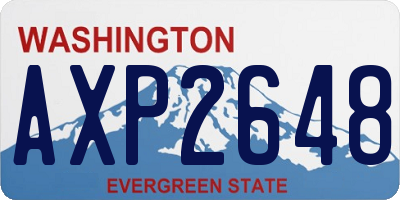 WA license plate AXP2648