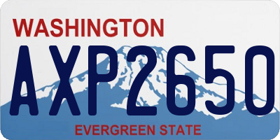 WA license plate AXP2650