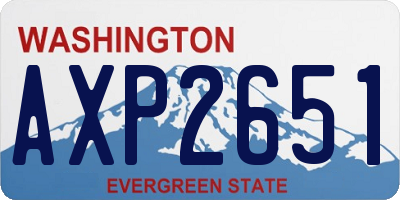 WA license plate AXP2651