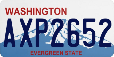 WA license plate AXP2652